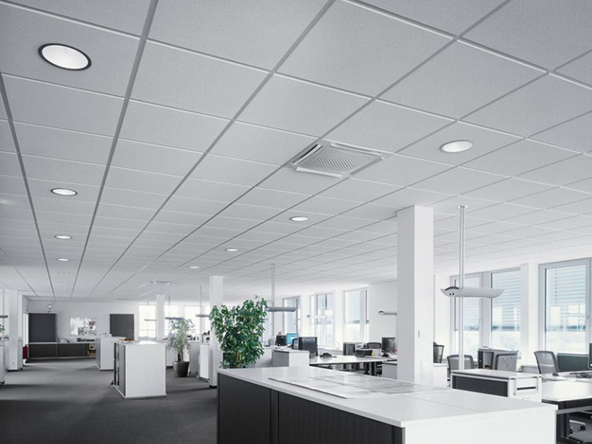 Suspended ceiling installed with air conditioning